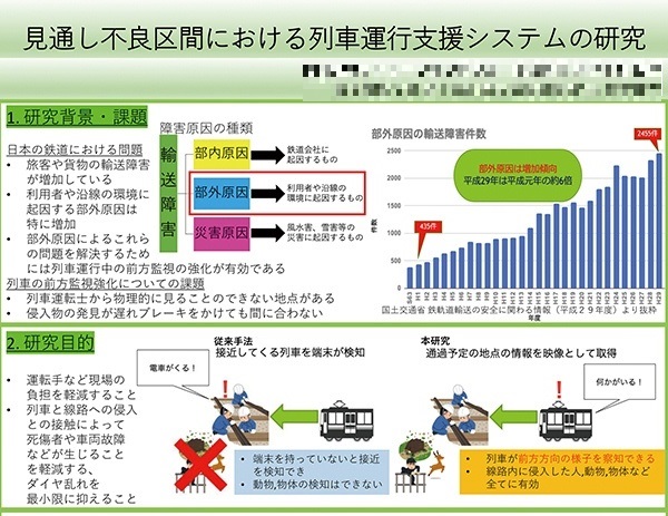 列車の安全運行を目指して研究に励む