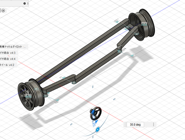 3DCADでステアリング機構を設計。実務を意識しながら取り組んだ。